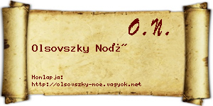 Olsovszky Noé névjegykártya